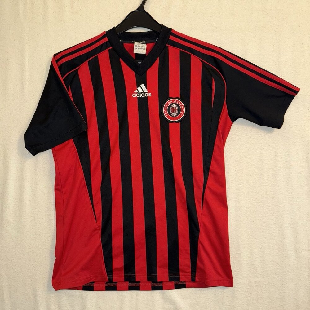 Milan Academy Jersey Football Shirt Red White Adidas 694853 Trikot Mens Size S